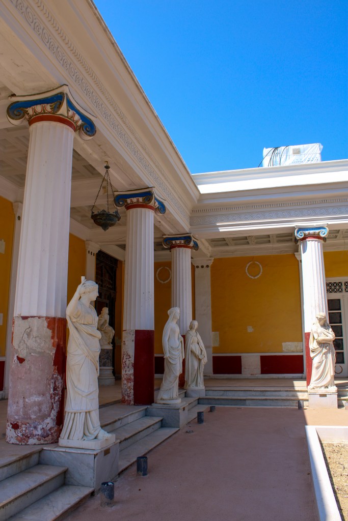 architecture of the achilleion palace, greece