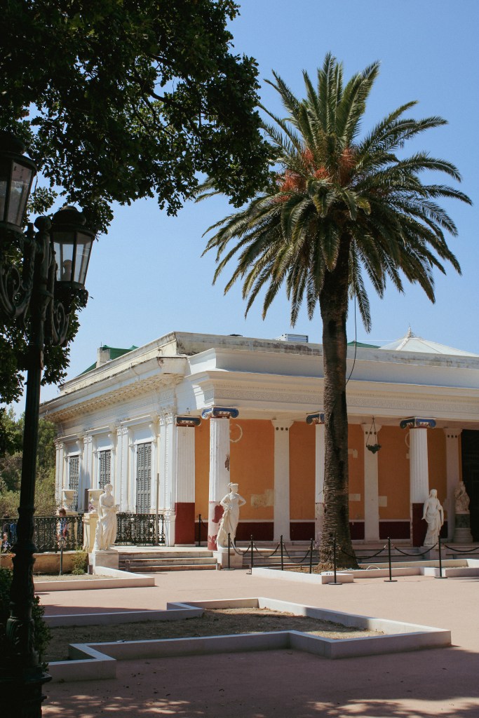 architecture of the achilleion palace, greece